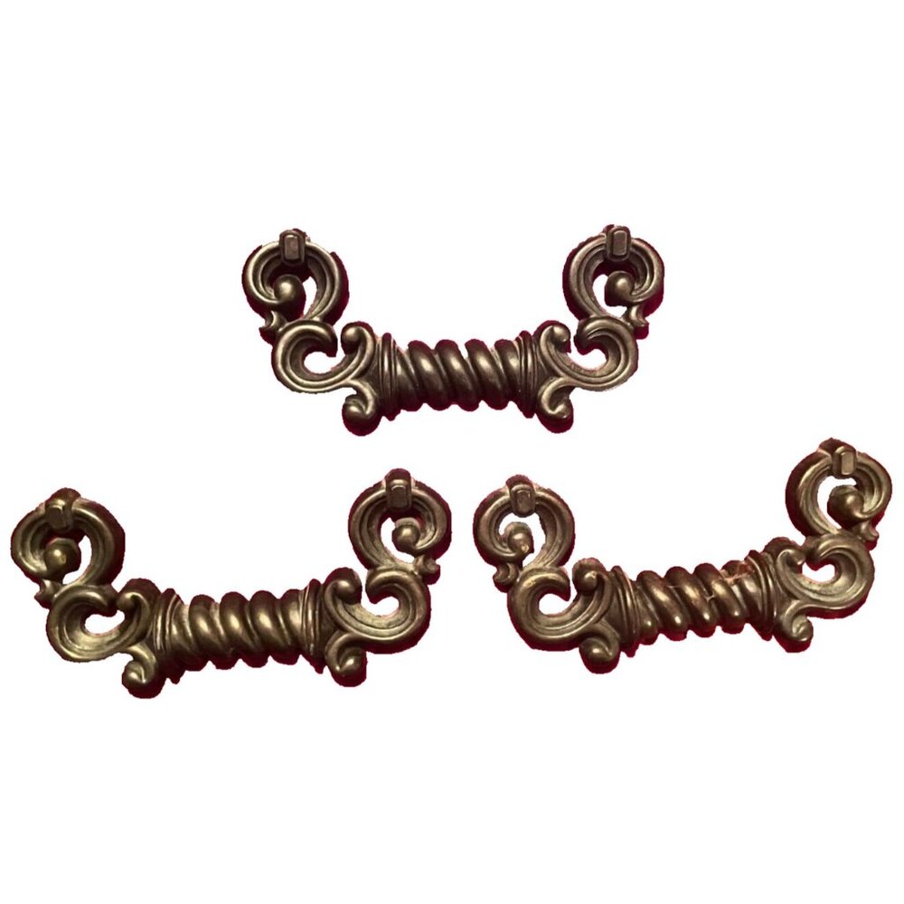 Vintage Art Deco Brass Handles  4.75" CTC Twist Handles Free U.S. Shipping!